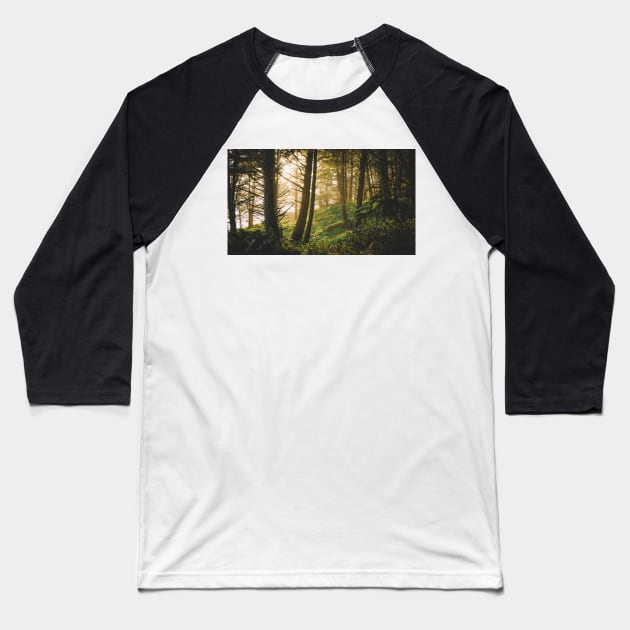Deep in the woods during sunset Baseball T-Shirt by Robtography